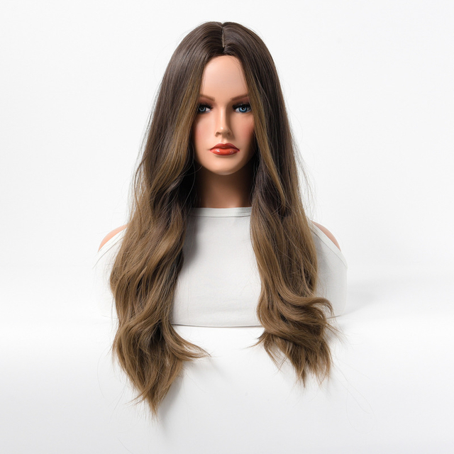 Long Curly Full Lace Human Hair Wig for Women - Synthetic Wig with Heat Styling Compatibility