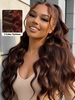 UNice 13x4 Lace Frontal Wig with 150% Density and Loose Wave in Auburn Brown