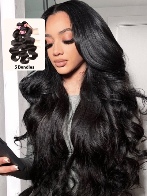 UNice Premium Raw Virgin Hair Bundles with Body Wave Texture and Machine Double Weft for Natural Look