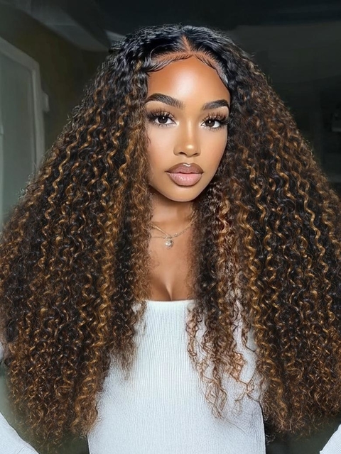 UNice EasiContour™ V Part Jerry Curly Wig with 180% Density and 100% Human Hair for Beginner-Friendly Styling