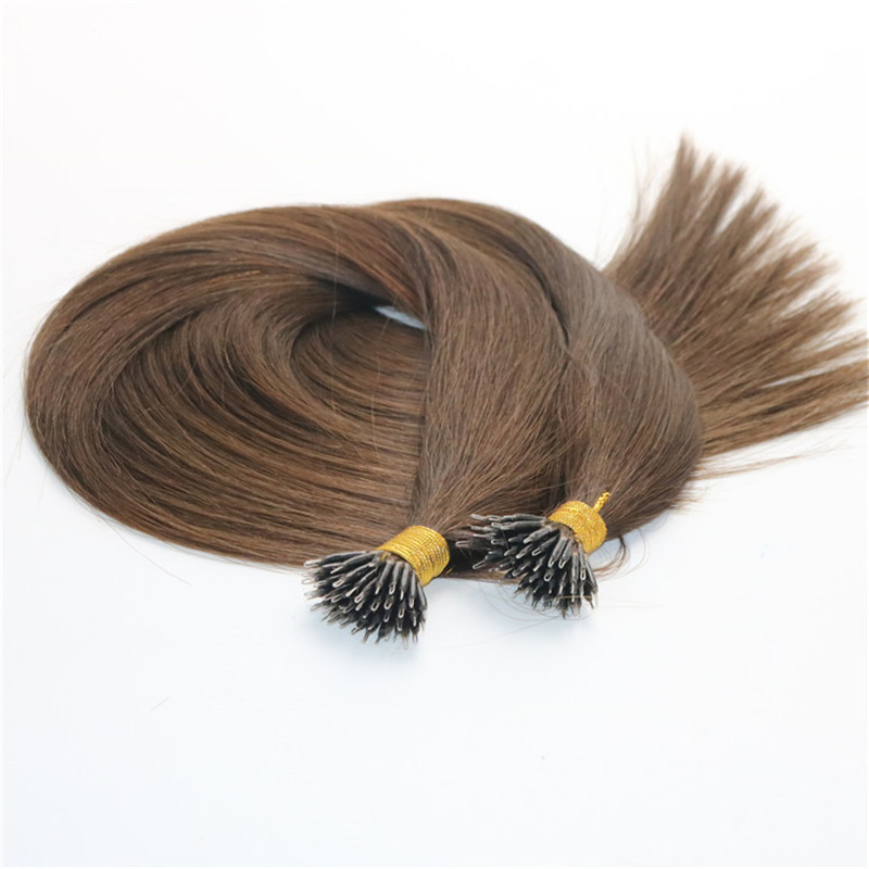 100% Virgin Remy Human Hair Nano Ring Extensions Dyeable in 10-30 Inch Lengths for Natural Full Cuticle Intact Look