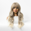 Fashion Hair Synthetic Wig with Gold Gradient Highlights and Curly Hair Long Length Wig for Women
