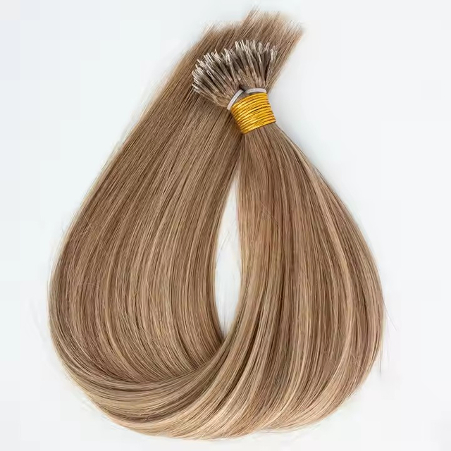 Wholesale Double Drawn Virgin Cuticle Remy Human Hair Extensions Dyeable Nano Ring Hair Extension