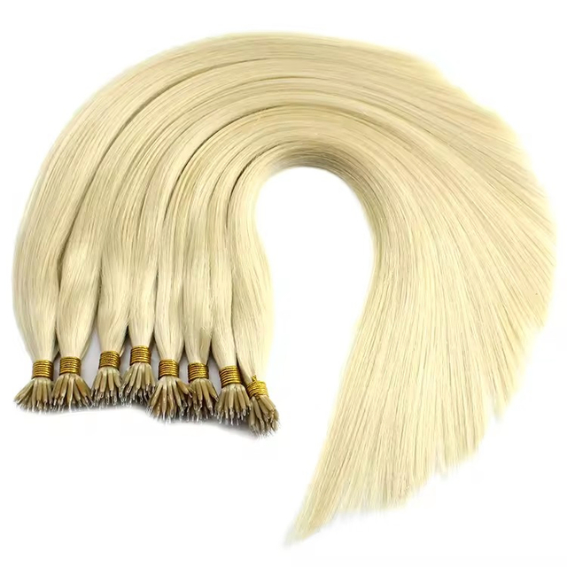 Wholesale 100% Virgin Remy Human Hair Nano Ring Hair Extension with 10-30 Inch Length and Dyeable Micro-Link Hair Extensions